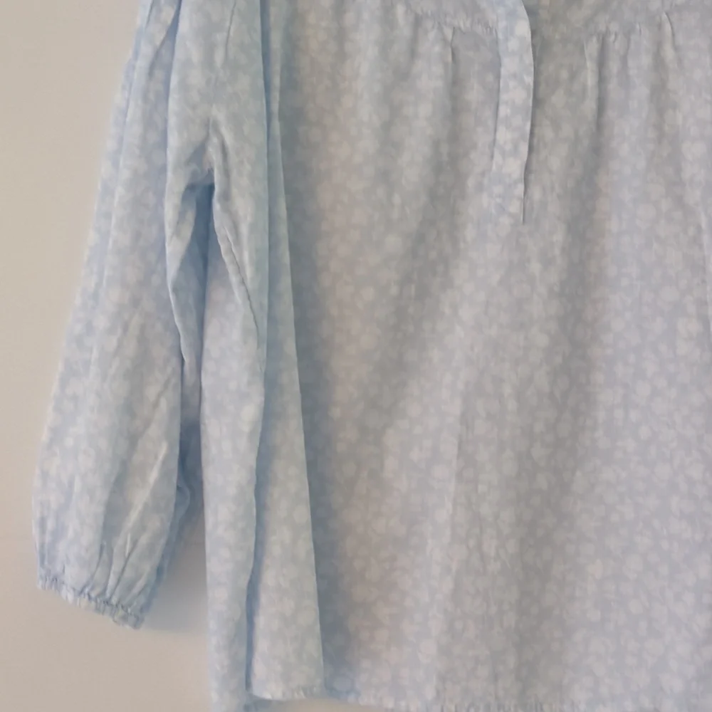 Caslon Light Blue Balloon 3/4 Sleeves Floral Print Cottage Core Airy Blouse XL - Picture 3 of 7